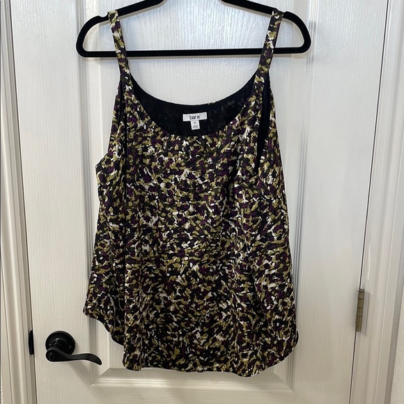 Bar III Green and Purple Relaxed Camisole Top - Picture 1 of 5